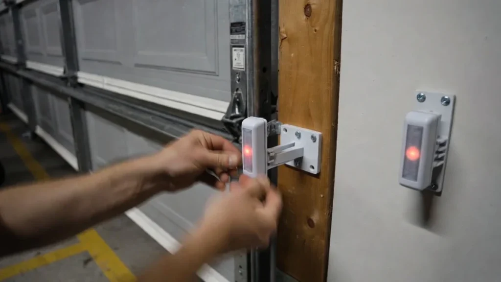 aligning garage door safety sensors photo eyes