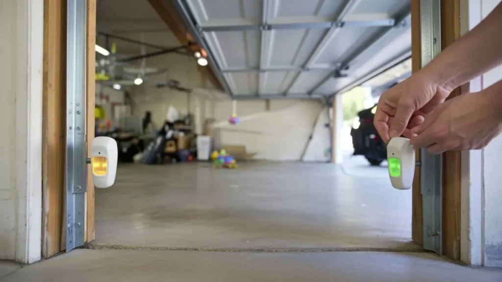 aligning garage door safety sensors to stop blinking green light