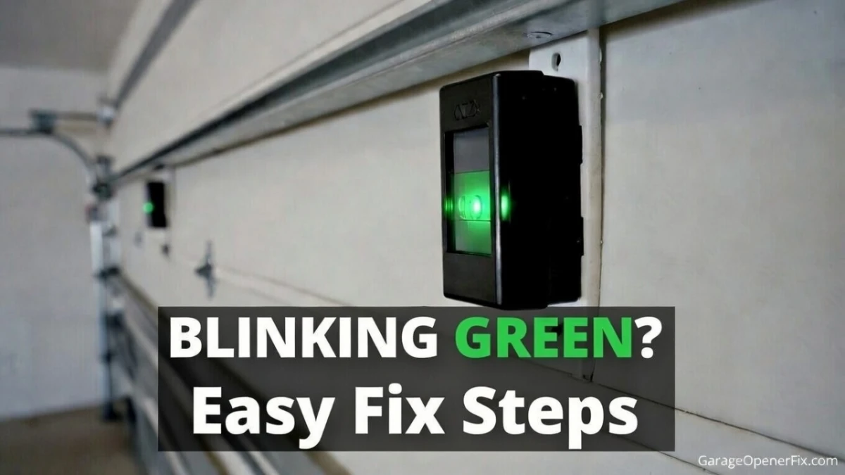 garage door safety sensor blinking green light