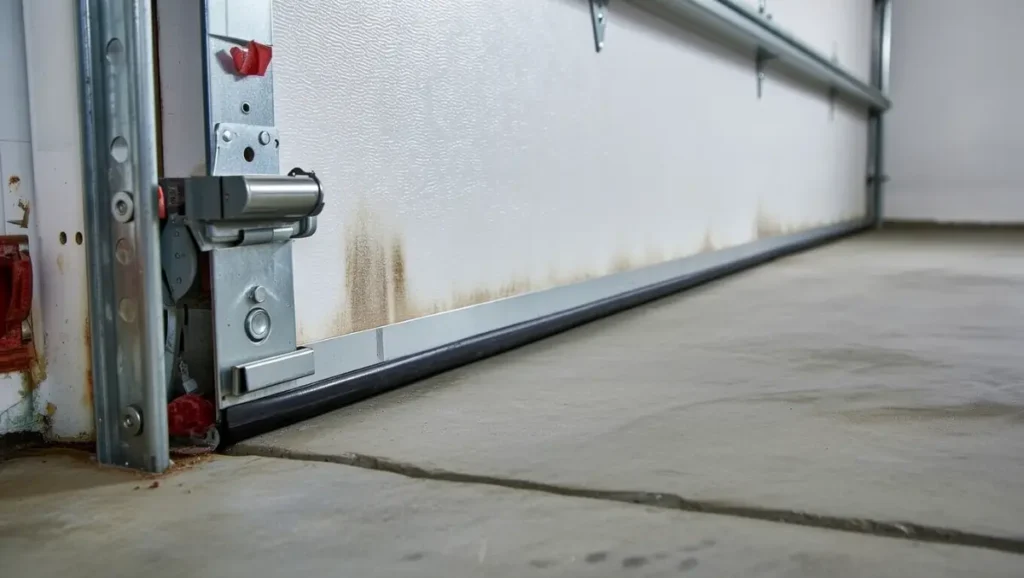 garage door bottom seal touching uneven floor causing resistance