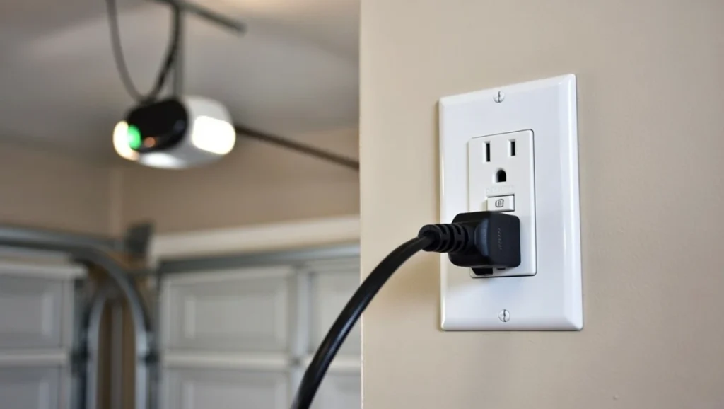 checking GFCI outlet for garage door opener power