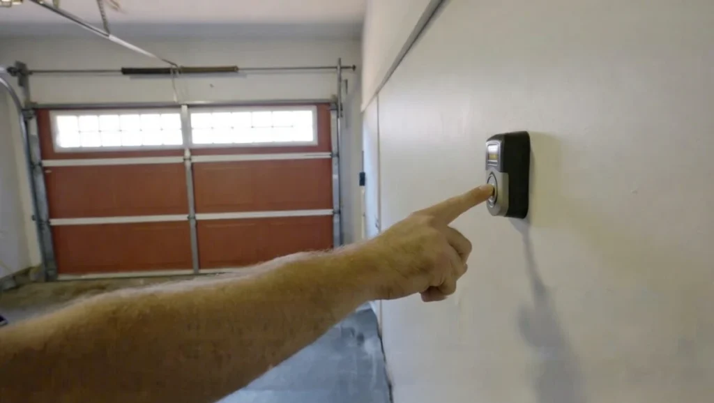 garage door wall control button used to close door