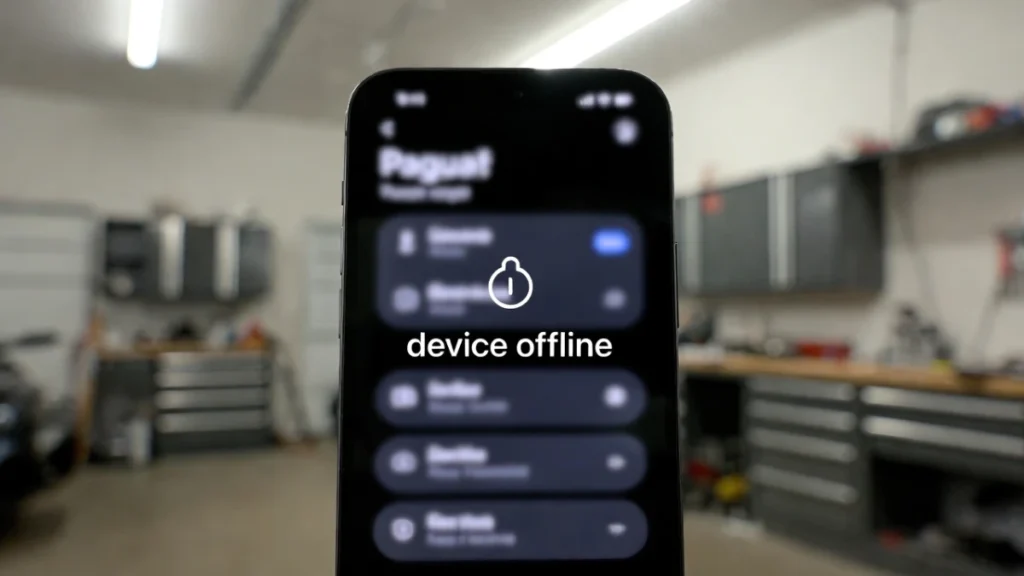  myq app shows offline on phone