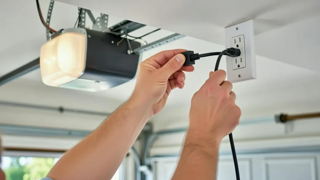 unplugging garage door opener to power cycle reset