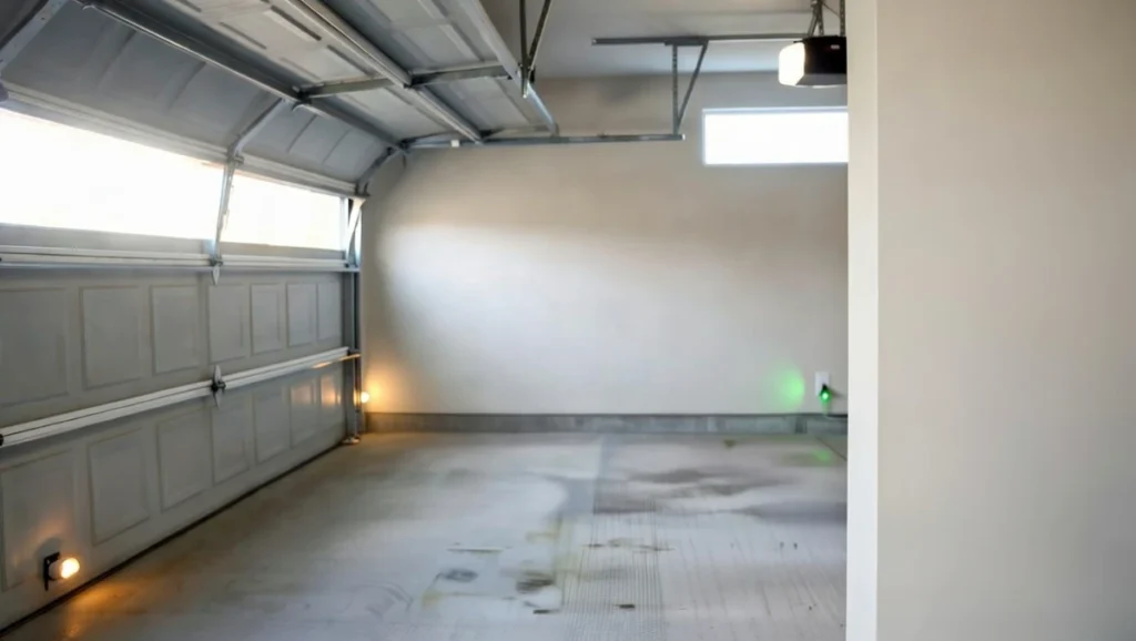 garage door safety sensors amber and green lights near floor
