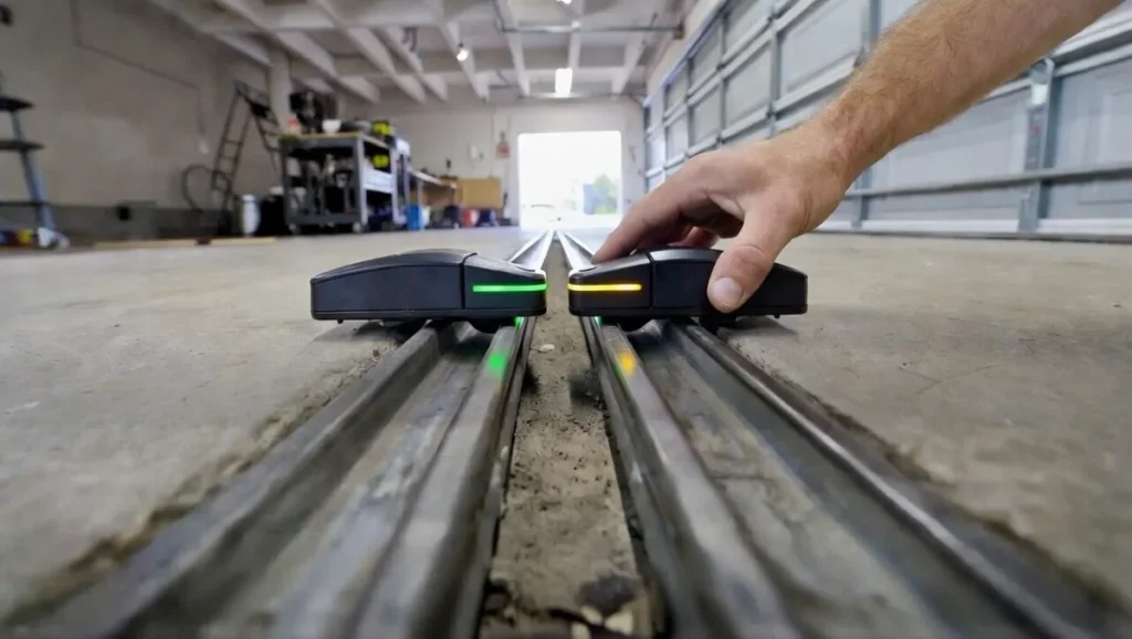 garage door sensor lights green and amber before alignment