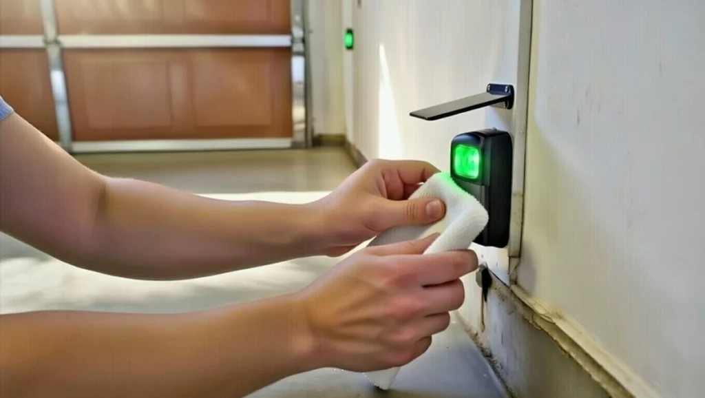 sunlight glare fix visor on garage door safety sensor