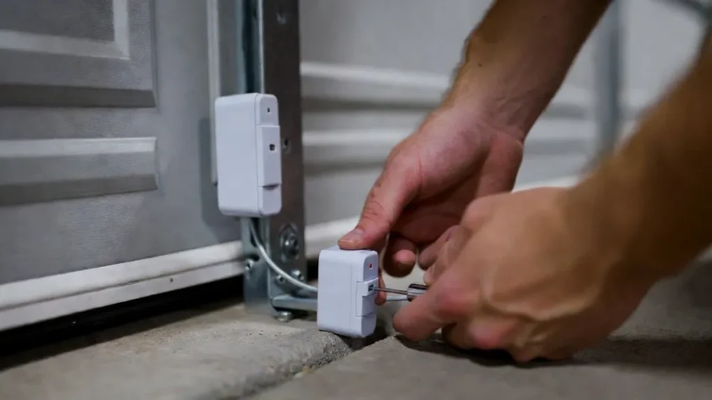 aligning garage door safety sensors photo eyes