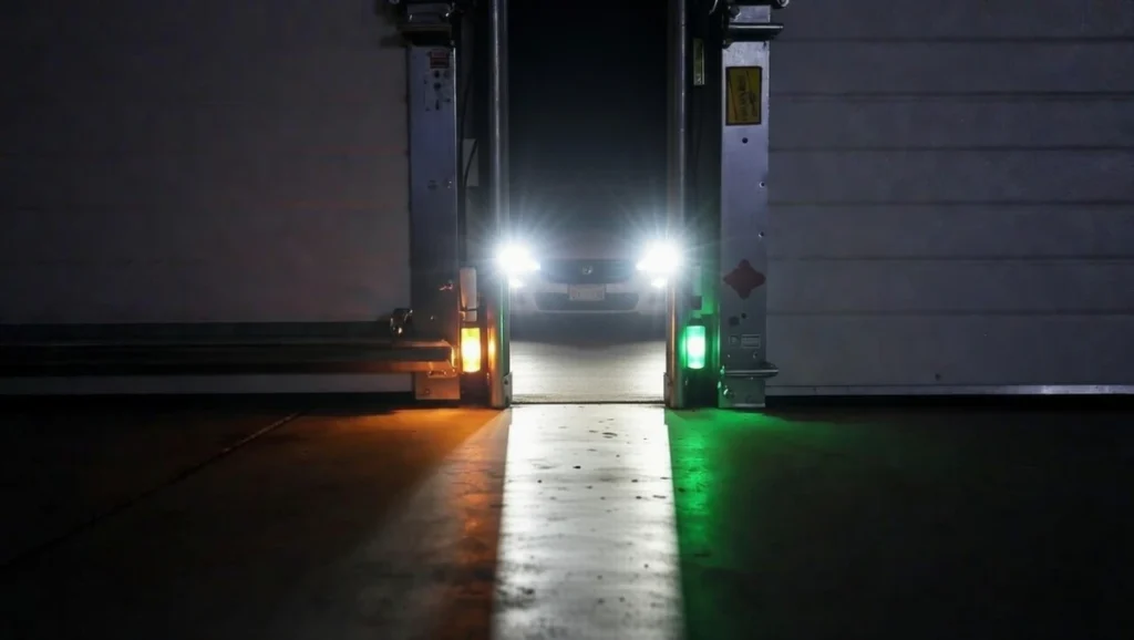 headlight glare interfering with garage door safety sensor