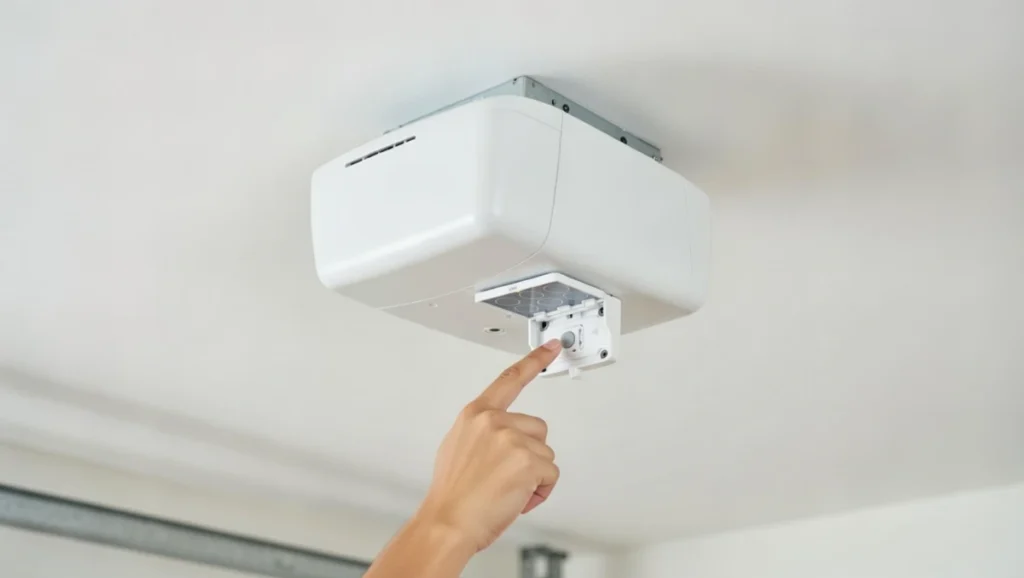 pressing learn button to program garage keypad