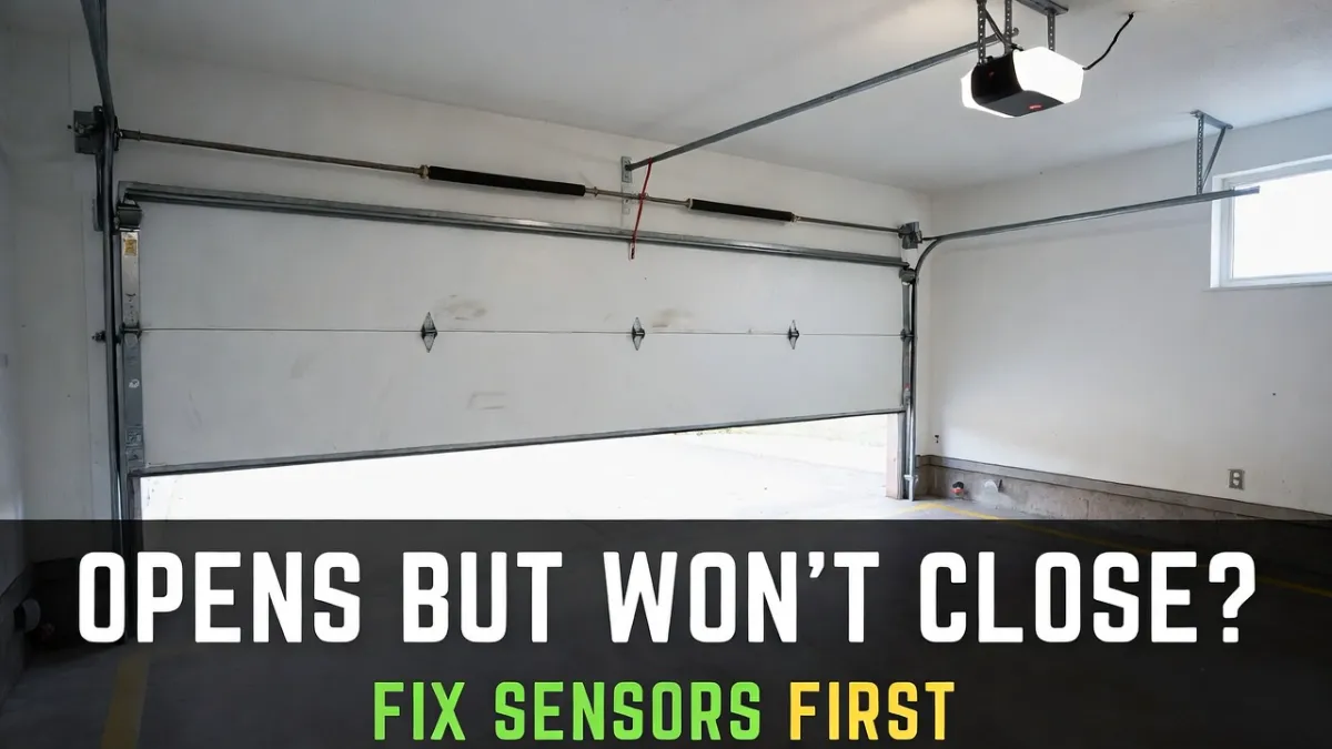 garage door opens but won’t close fix sensors