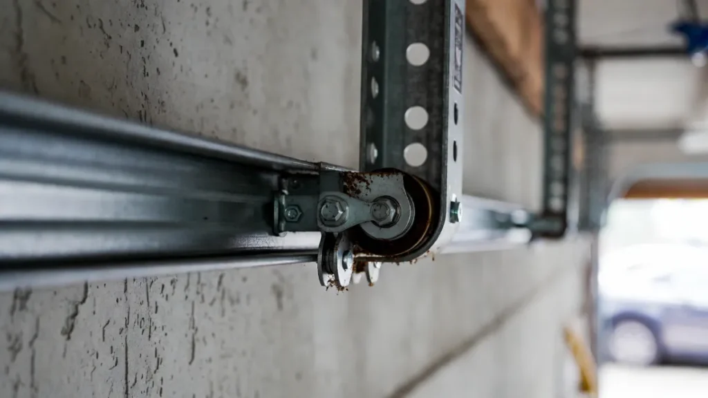  garage door track and roller inspection for binding