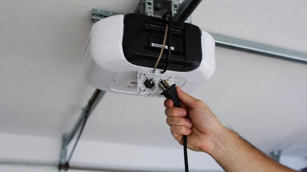 unplugging garage door opener to reset stuck light