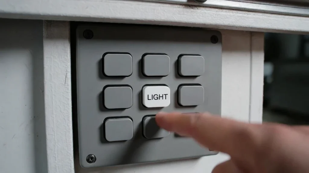 pressing garage wall control light button to turn opener light off