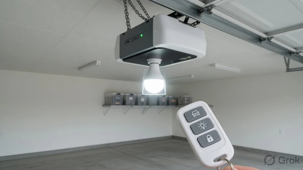 LED bulb interference blocking garage door remote signal