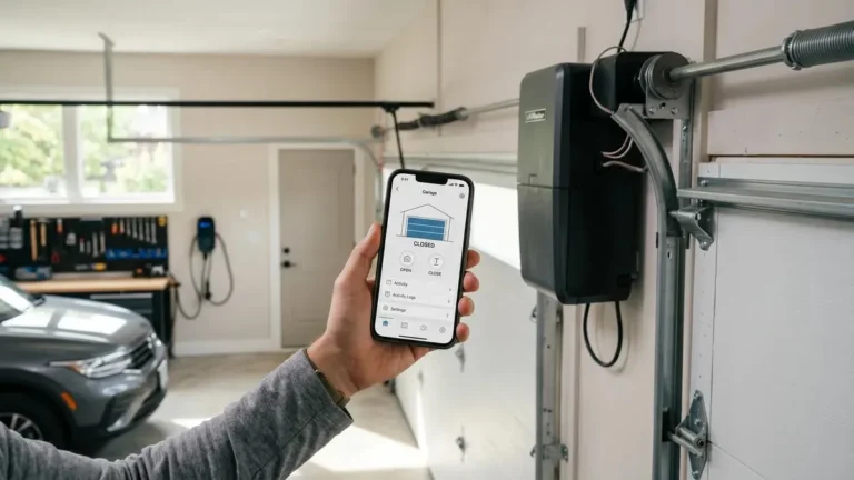 Troubleshooting a failed MyQ garage door opener Wi-Fi setup using a smartphone.