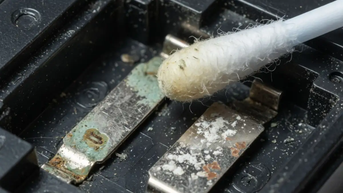  cleaning garage remote battery contacts