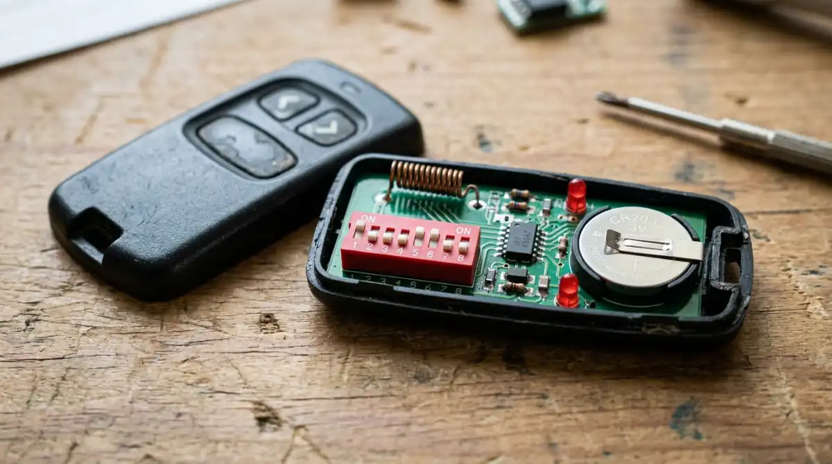  DIP switch garage remote fixed code can be triggered by neighbor