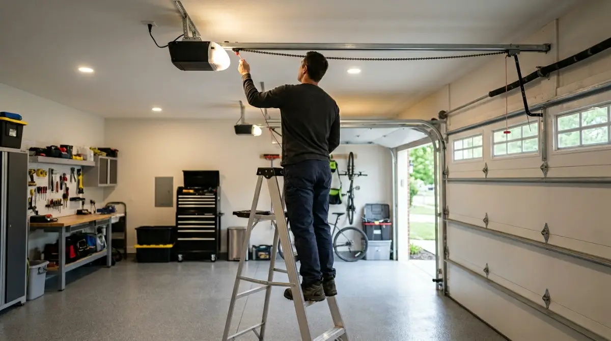 e-engaging garage door opener trolley after emergency release