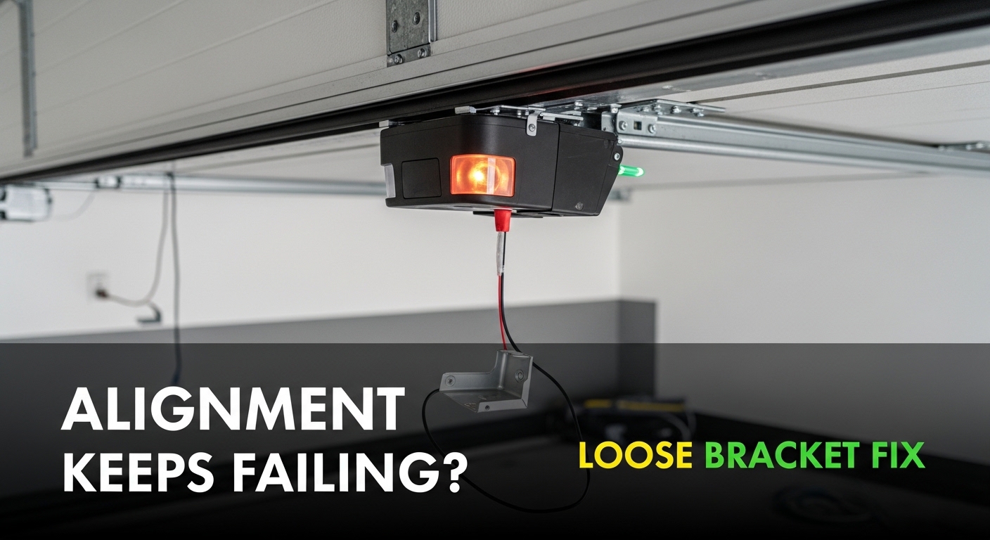 garage door sensor alignment keeps failing loose bracket wiring fix