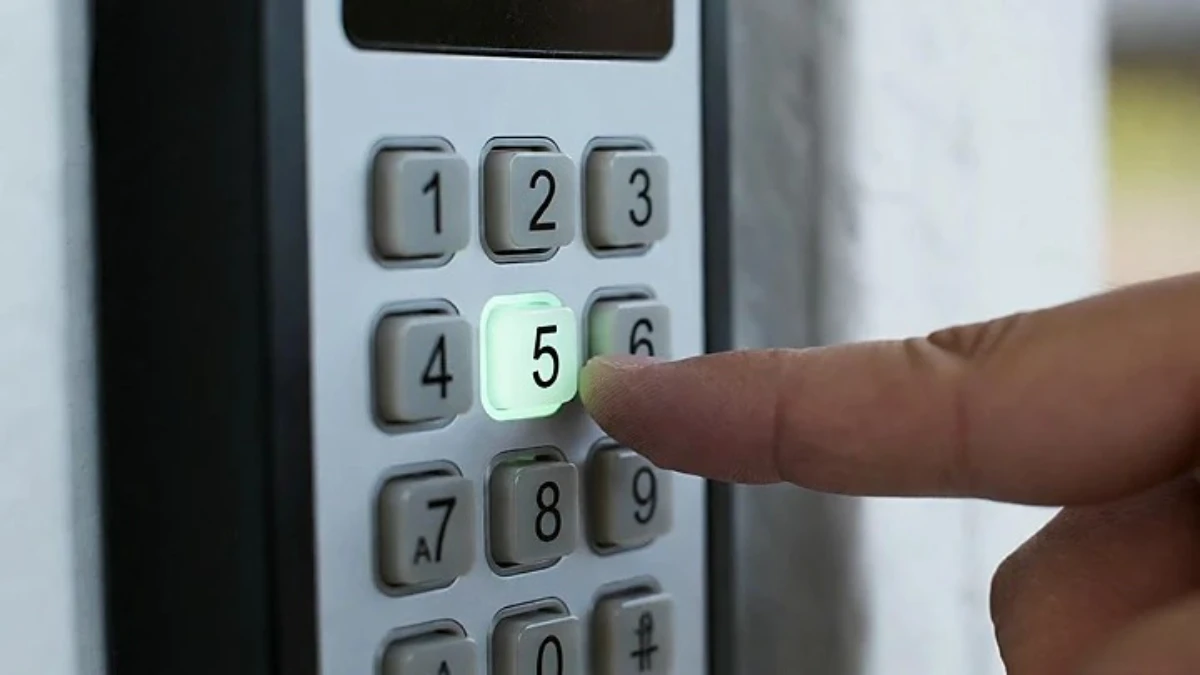 testing garage keypad buttons to see if keys register
