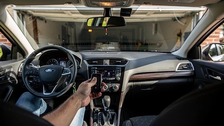  testing garage remote inside car versus outside